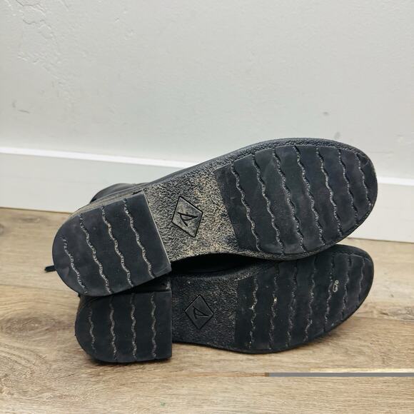 Sperry Top Sider Black Leather Booties Women’s Size 9.5 - Picture 9 of 11